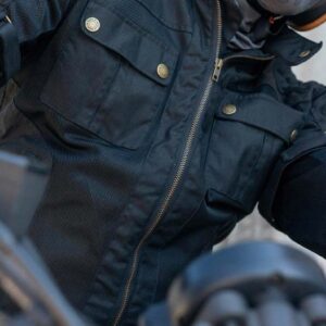 Merlin Shenstone Air Wax Cotton Road Jacket Black - Image 5