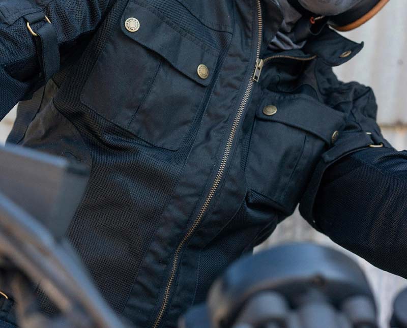Merlin Shenstone Air Wax Cotton Road Jacket Black - Image 5