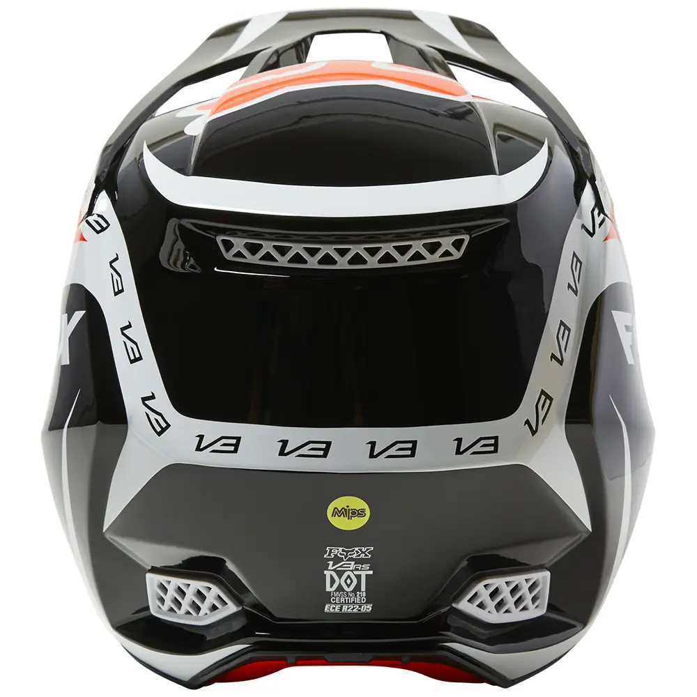 Fox V3 Dvide ECE Motocross Helmet Black/White/Orange