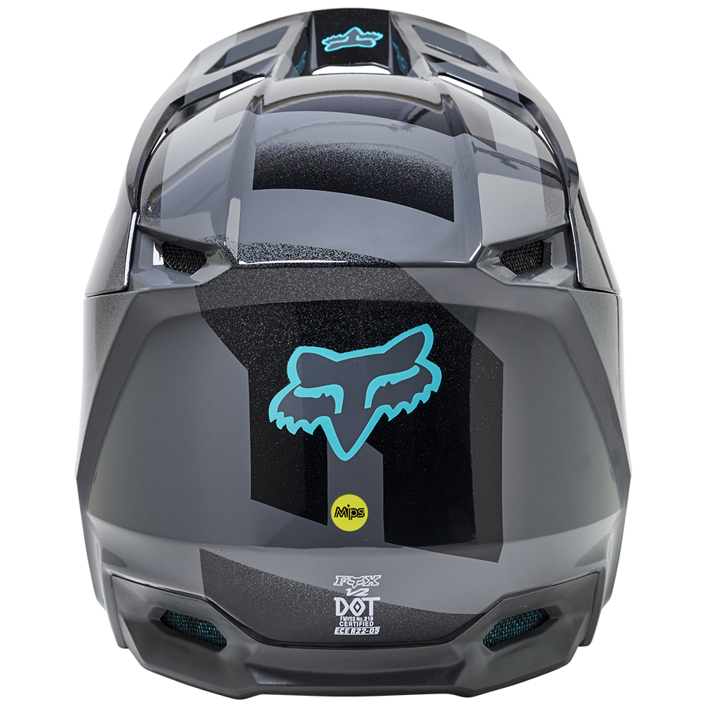Fox V2 Rkane ECE Motocross Helmet Grey/Yellow - Image 4