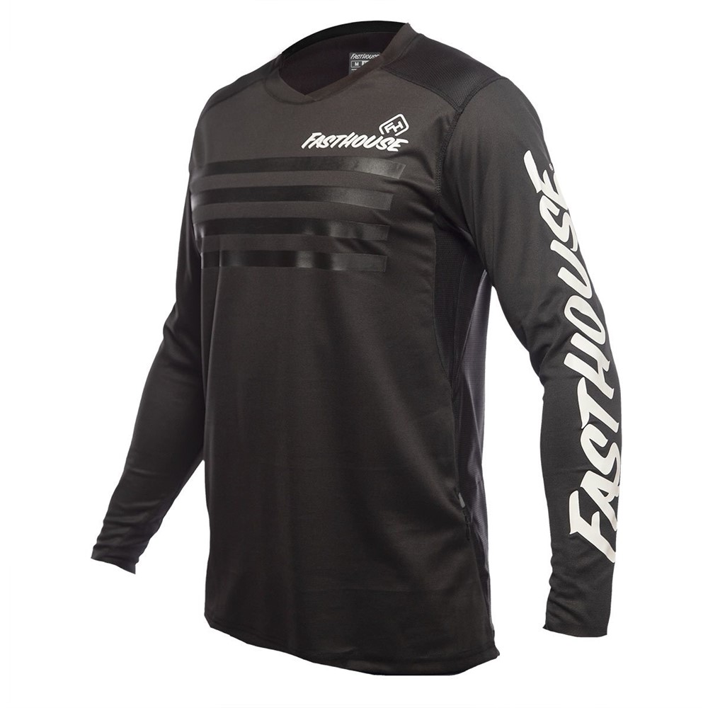 Fasthouse Alloy Stripe Long Sleeve Jersey Black - Image 1