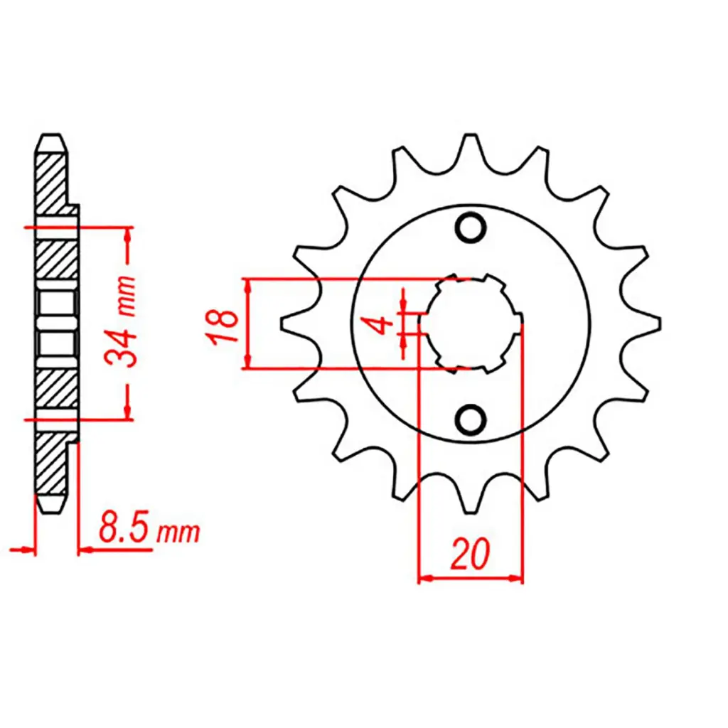 SPKT FRONT OE STEEL 329 14T #520