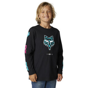 Fox Nuklr Long Sleeve Tee Youth Black - Image 1