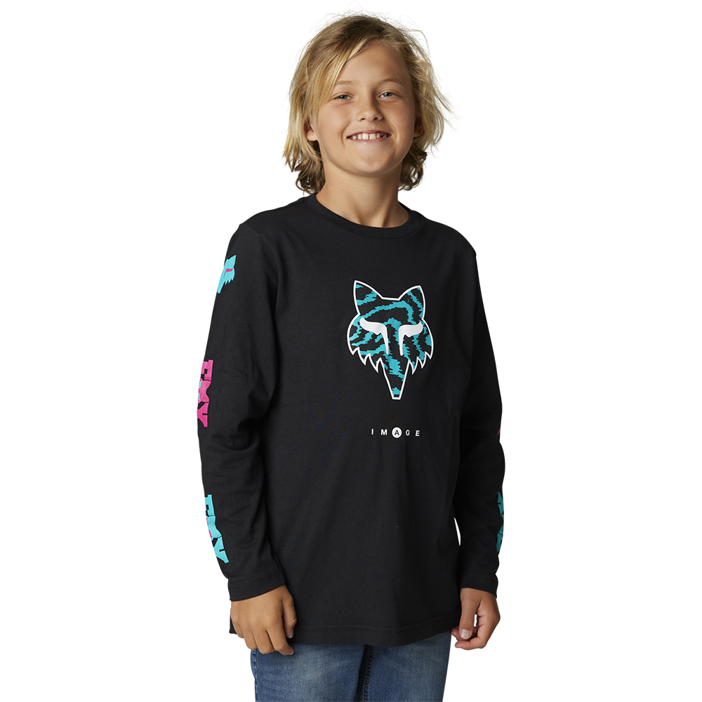 Fox Nuklr Long Sleeve Tee Youth Black - Image 1