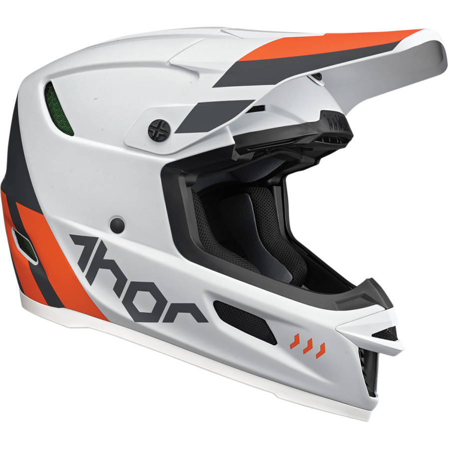 Thor Reflex Cube Motocross Helmet Light Grey/Red Orange - Image 1