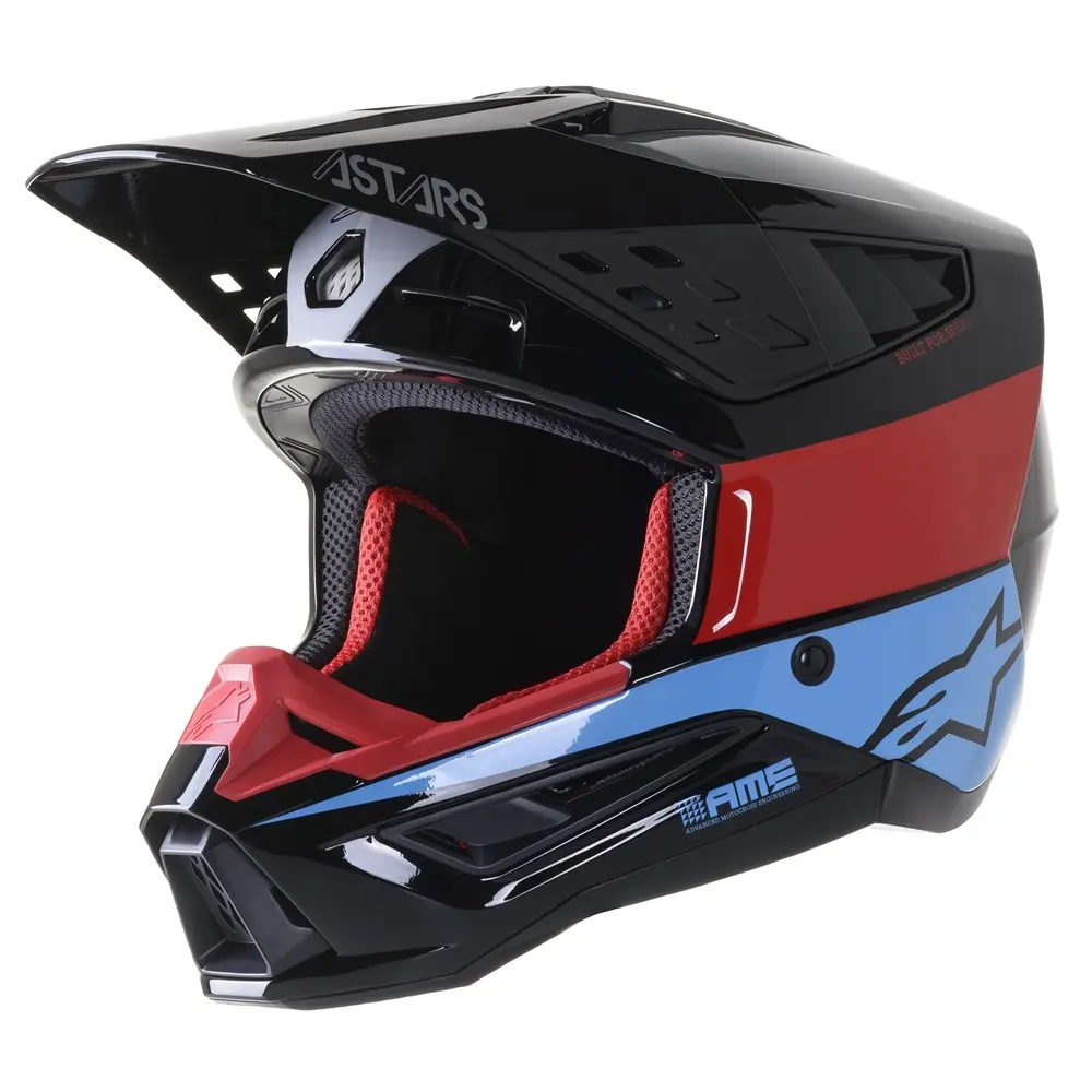 Alpinestars S-M5 Bond Motocross Helmet Black/Red/Cyan/Silver