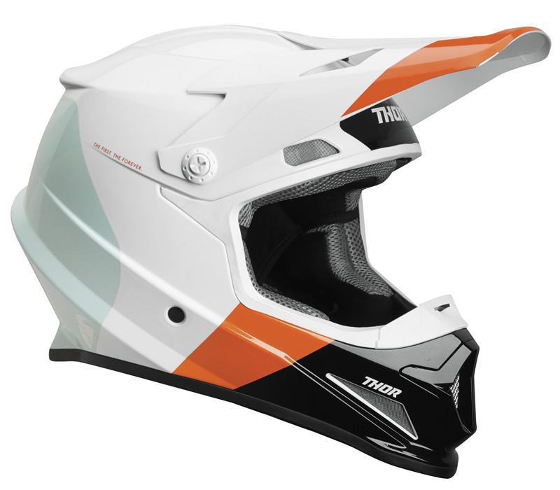 Motocross Helmet Thor Sector MIPS Youth White/Red/Orange - Image 1