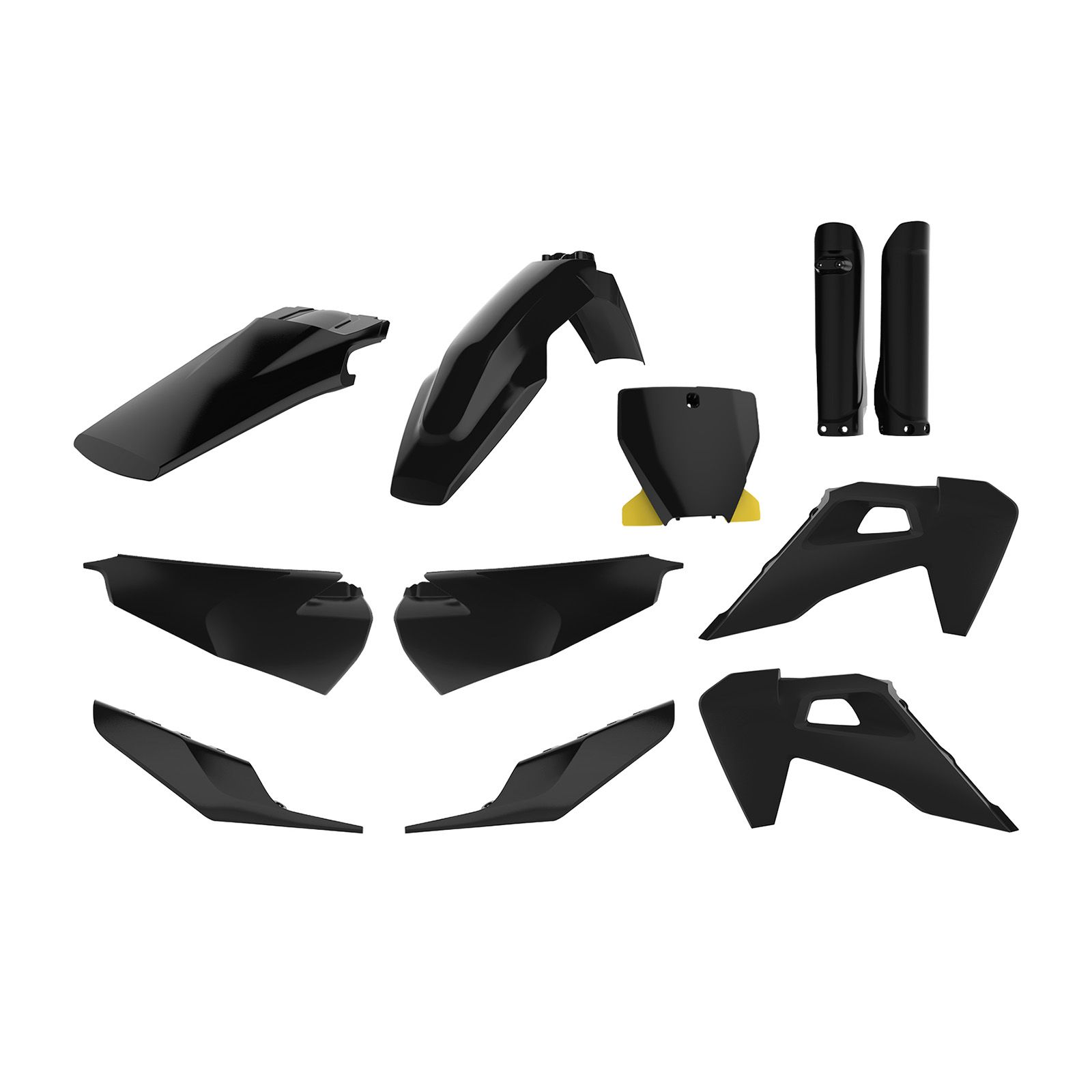 POLISPORT FULL MX KIT HUSQ TC125/250 FC250/350/450 19-21 BLK - Image 1