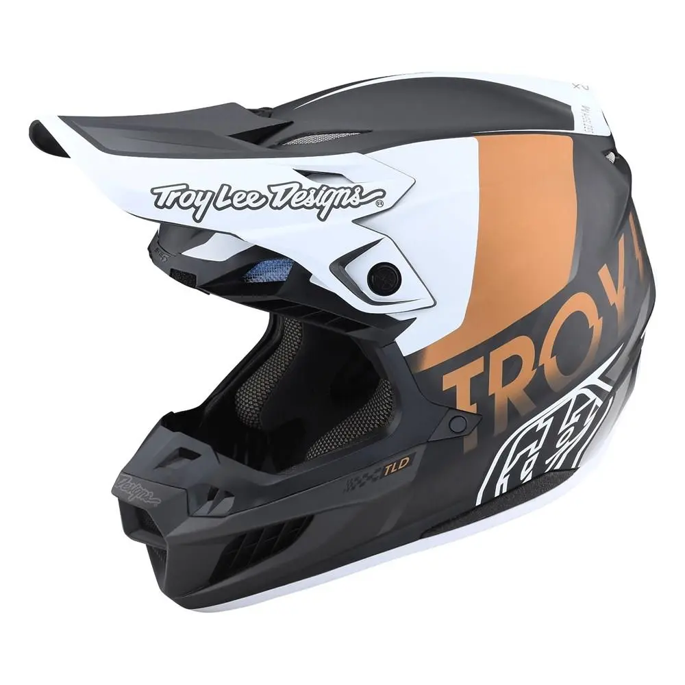 Troy Lee Designs SE5 ECE Carbon Qualifier Motocross Helmet White / Bronze