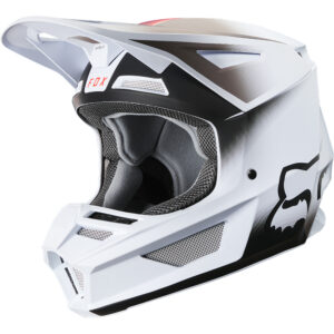Fox V2 VLAR Youth White Motocross Helmet - Image 2