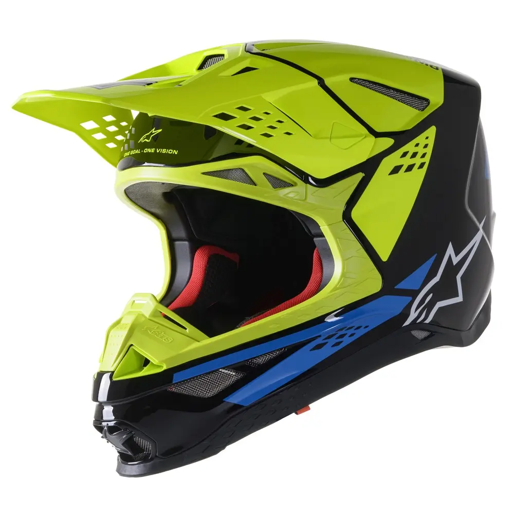 Alpinestars Supertech S-M8 Factory Black/Yellow Fluoro/Blue Motocross Helmet