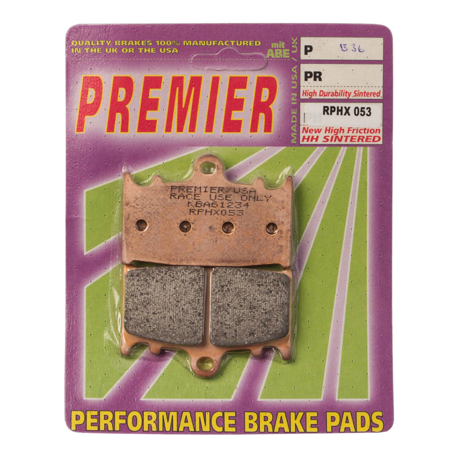 PREMIER BRAKE PADS RPHX053 RACING Sint Bronze/Tungsten/Moly - Image 1