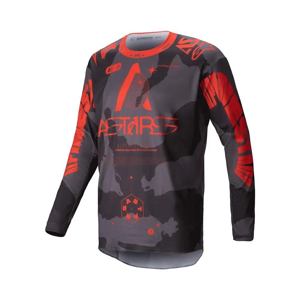 Alpinestars Racer Hollow Motocross Jersey Grey Camo/Orange Fluro