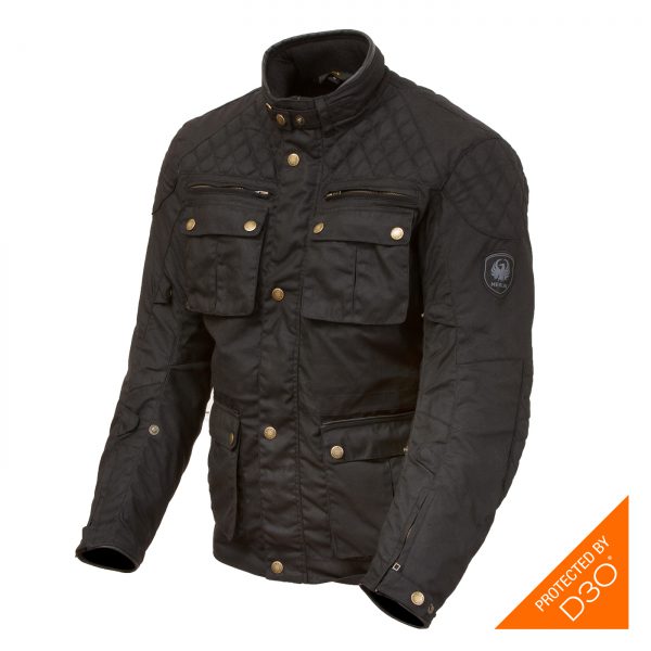 Merlon Edale Wax Cotton Road Jacket Black - Image 2