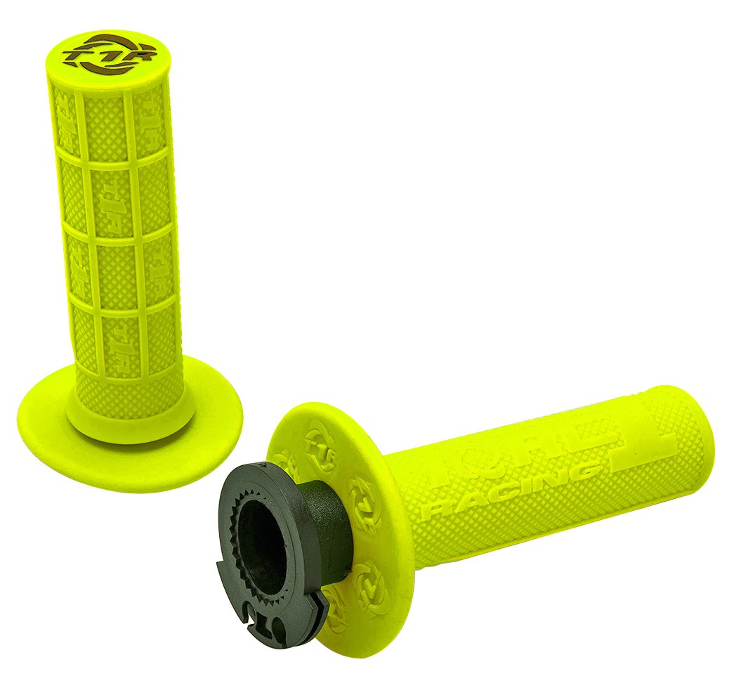 DEFY MX LOCK ON GRIPS 1/2 WAFFLE SOFT COMPOUND INCLUDES 2 STROKE & MINI BIKE THROTTLE CAMS - Image 1