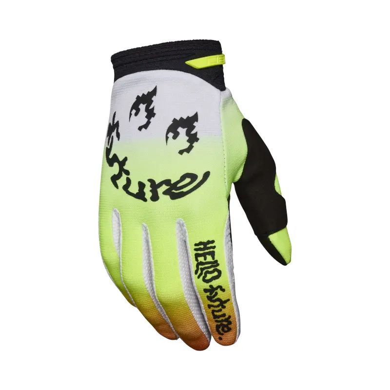 Fox 180 Hello Future Motocross Glove White/Yellow