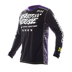 Fasthouse Grindhouse Rufio Motocross Jersey Black/Purple - Image 1