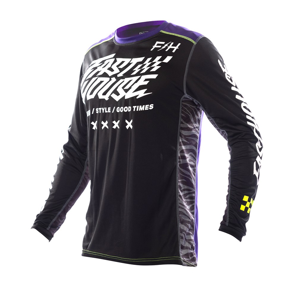 Fasthouse Grindhouse Rufio Motocross Jersey Black/Purple - Image 1
