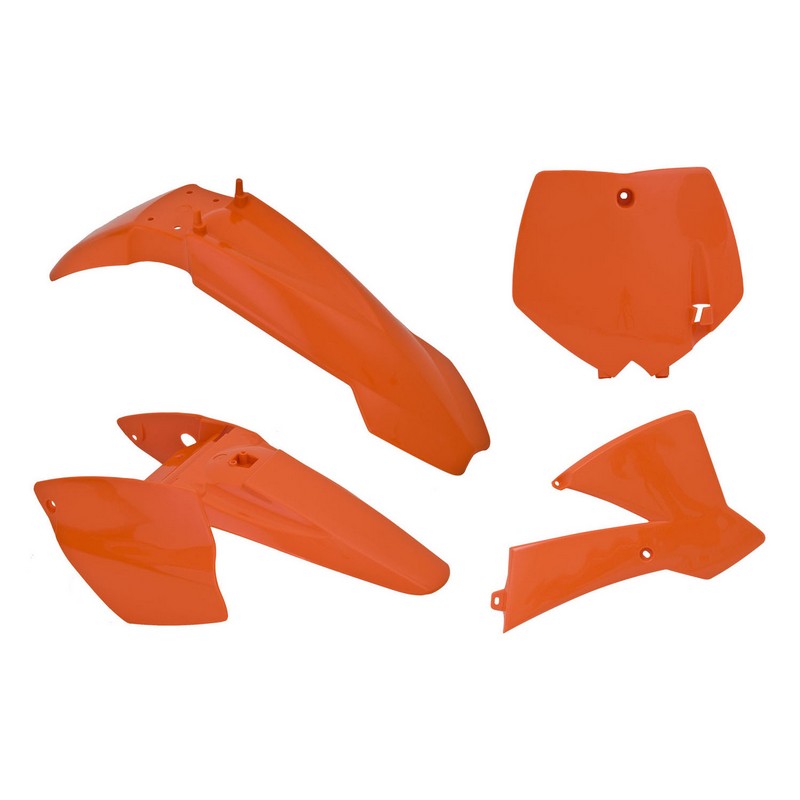 PLASTICS KIT RTECH W/ FRONT & REAR FENDERS & RADIATOR SHROUDS & FRONT NUMBERPLATE KTM65SX 02-08 - Image 1