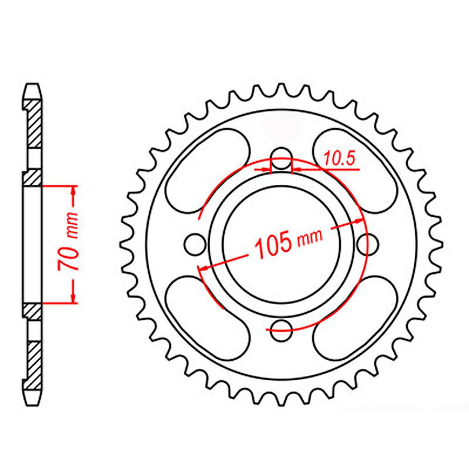 SPKT REAR OE STEEL 278 38T #530 - INDENT - Image 1