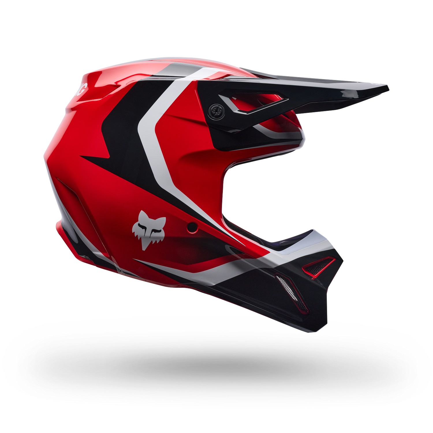 Fox V1 Frame Motocross Helmet Youth Red - Image 1