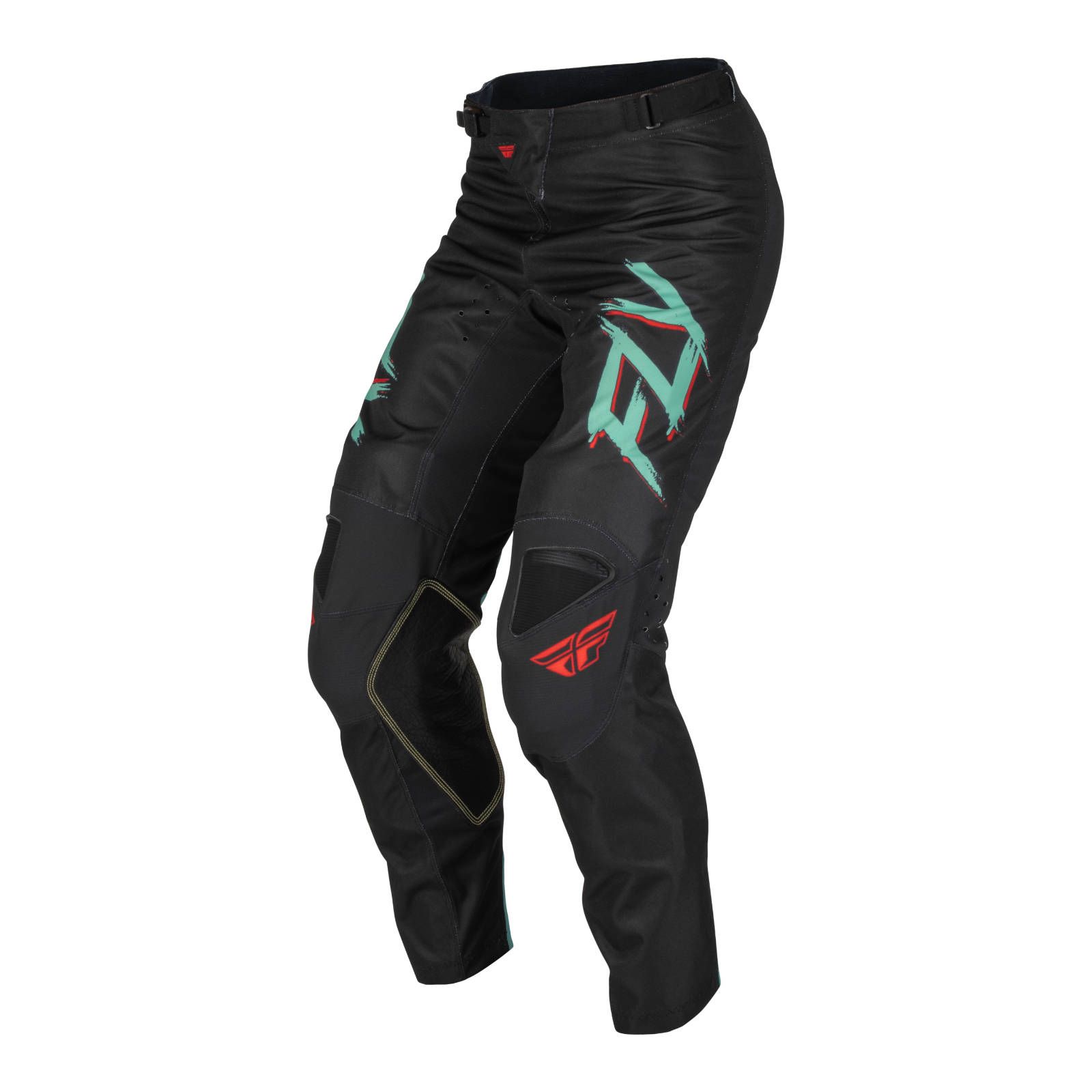 Fly Kinetic SE Rave Motocross Pants Black/Mint/Red - Image 2