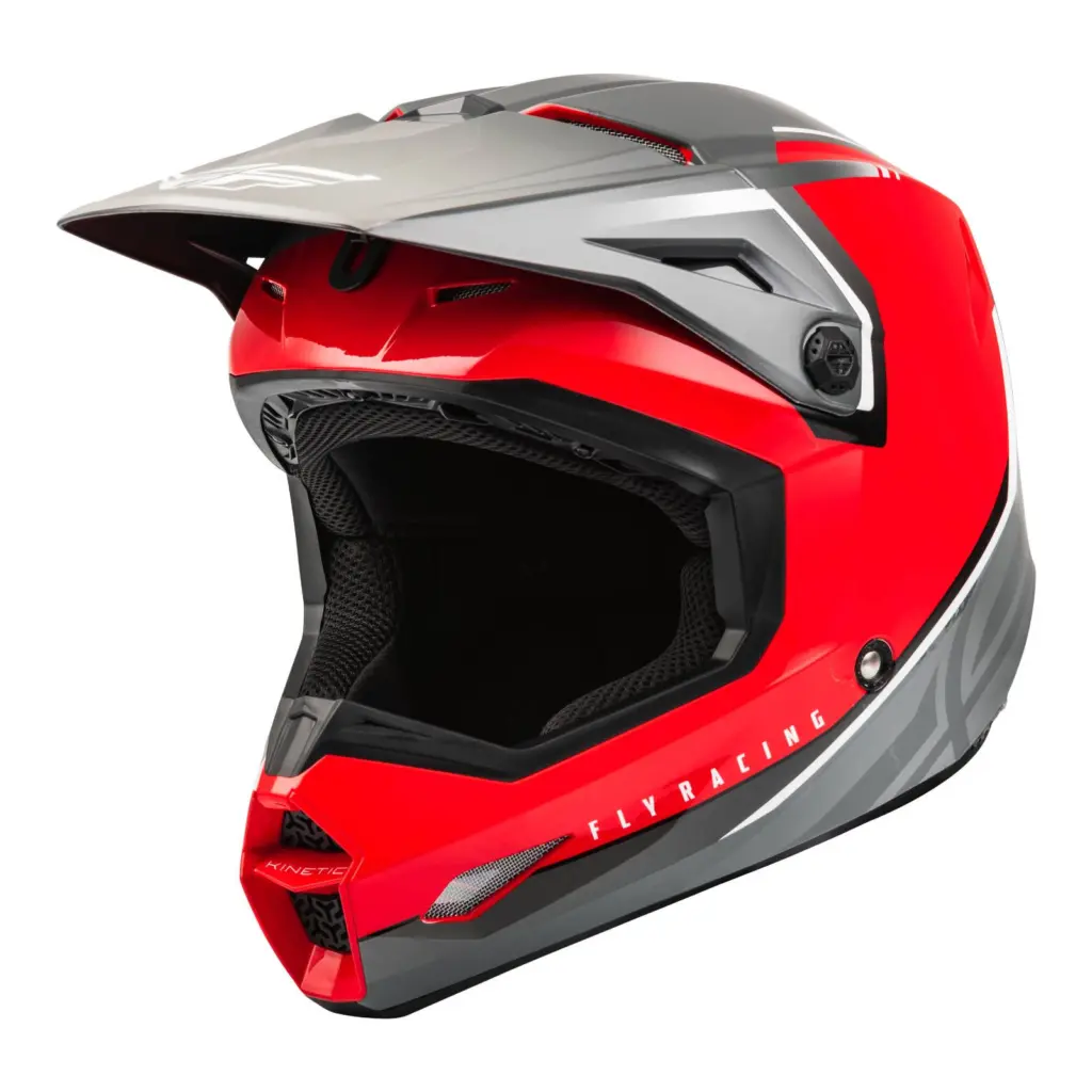 Fly Kinetic Vision Motocross Helmet Red/Grey