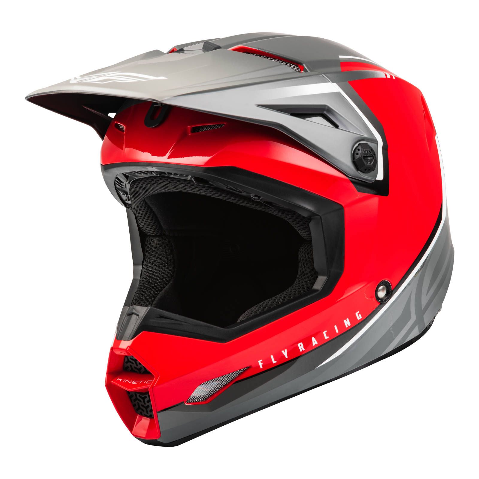 Fly Kinetic Vision Motocross Helmet Red/Grey - Image 1
