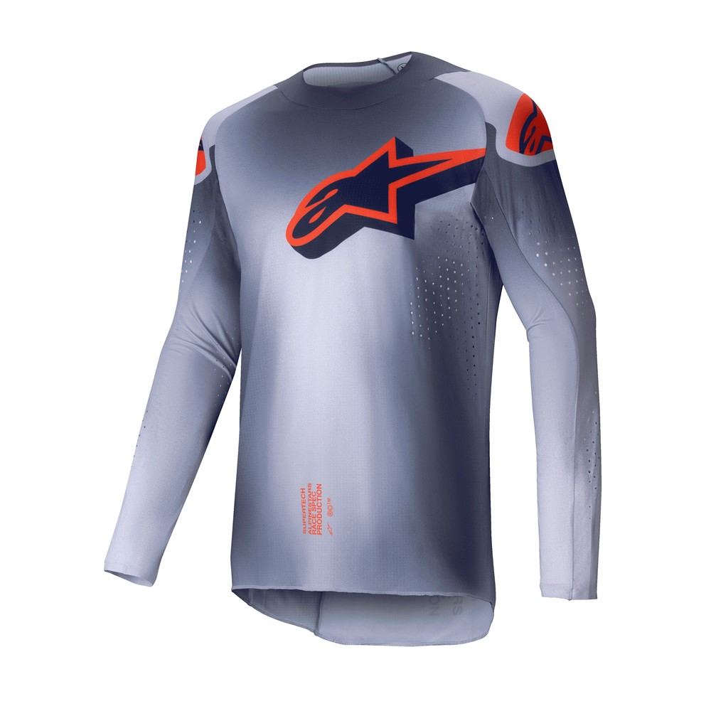 Alpinestars Supertech Lipan Motocross Jersey Gray/Orange Fluoro - Image 1