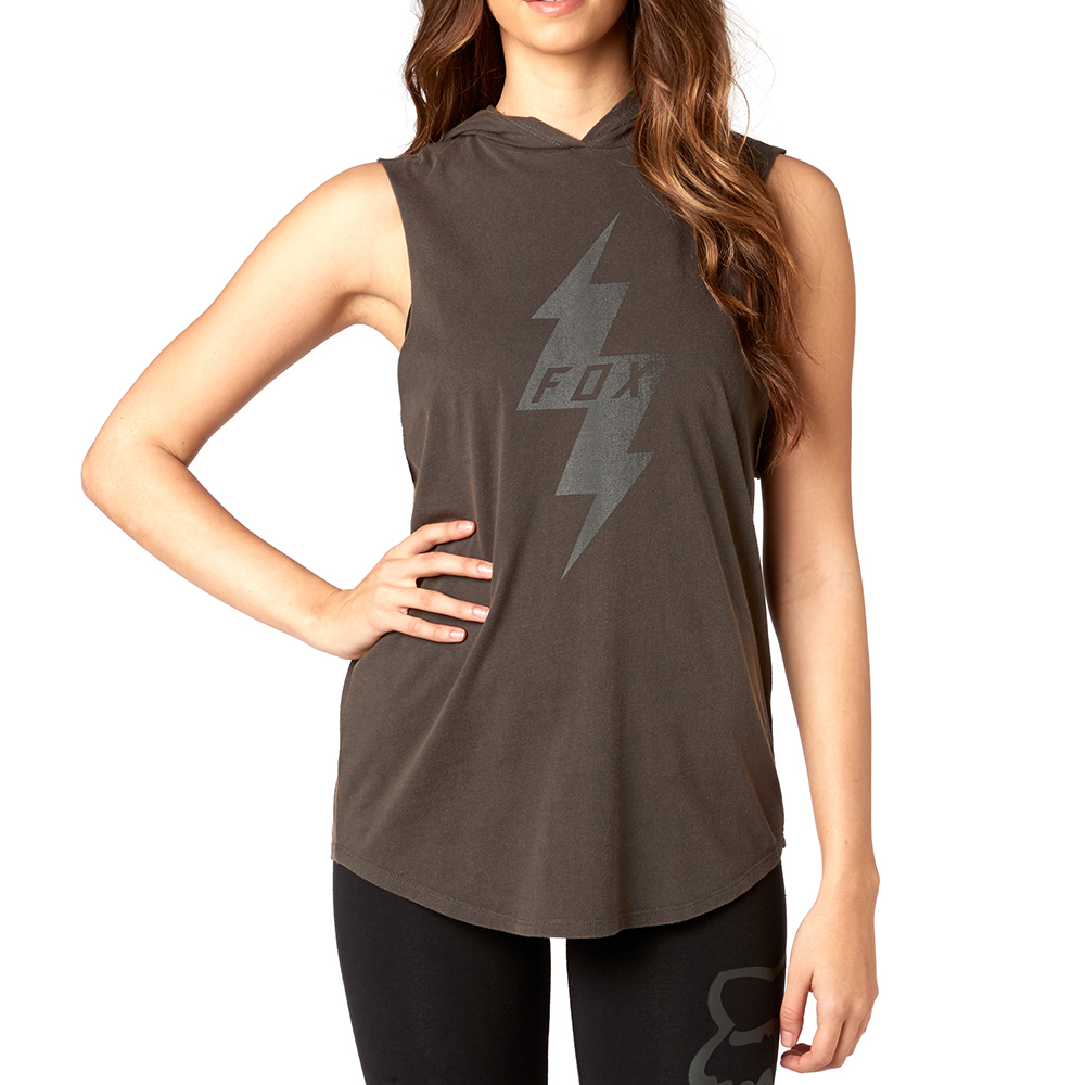 Tank Top Fox L. Stym Hooded Black Vintage - Image 1