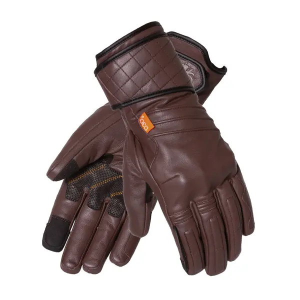 Catton III Long Leather Road Gloves Brown