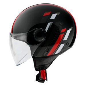 MT Street Scope Open Face Helmet Black/Red - Image 2