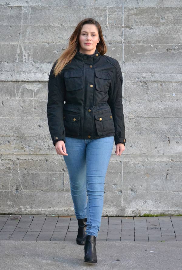 Merlin Buxton Wax Road Jacket Ladies Black - Image 5