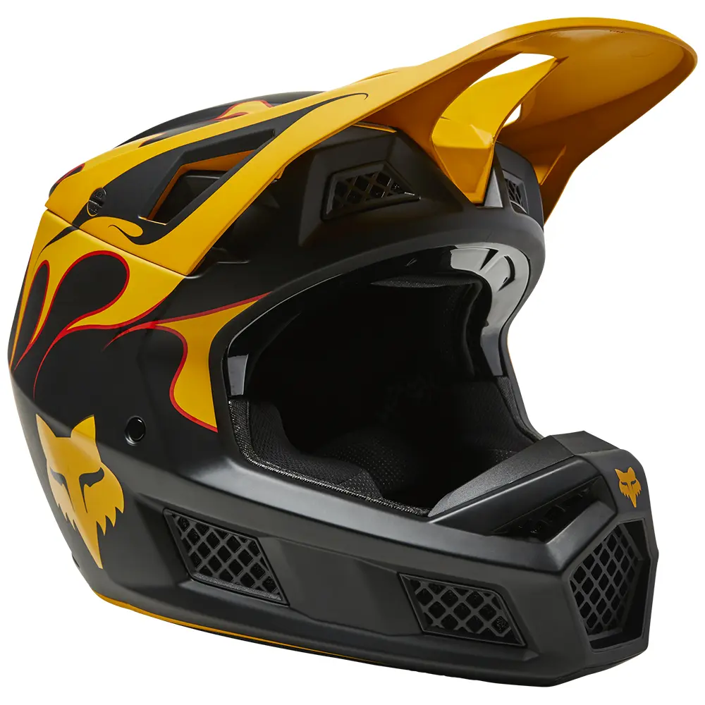 Fox V3 RS Super Trik Motocross Helmet Black/Yellow