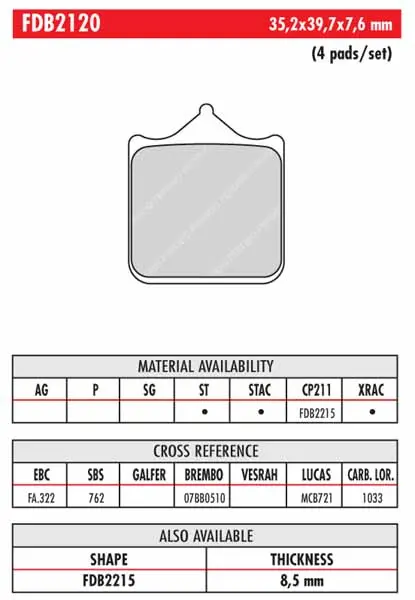 FERODO BRAKE BPADS 312ST