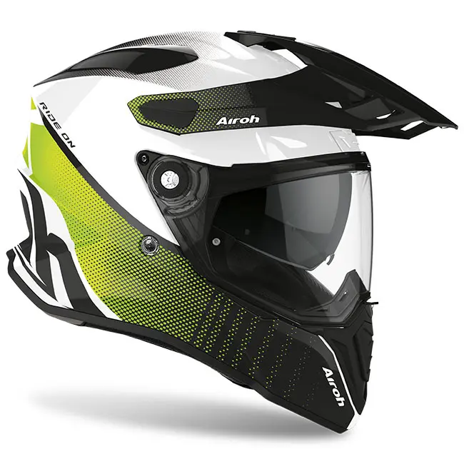 Airoh Commander Progress Lime Gloss Adventure Helmet