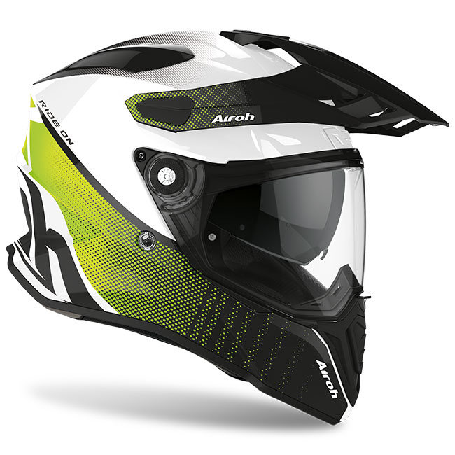 Airoh Commander Progress Lime Gloss Adventure Helmet - Image 2