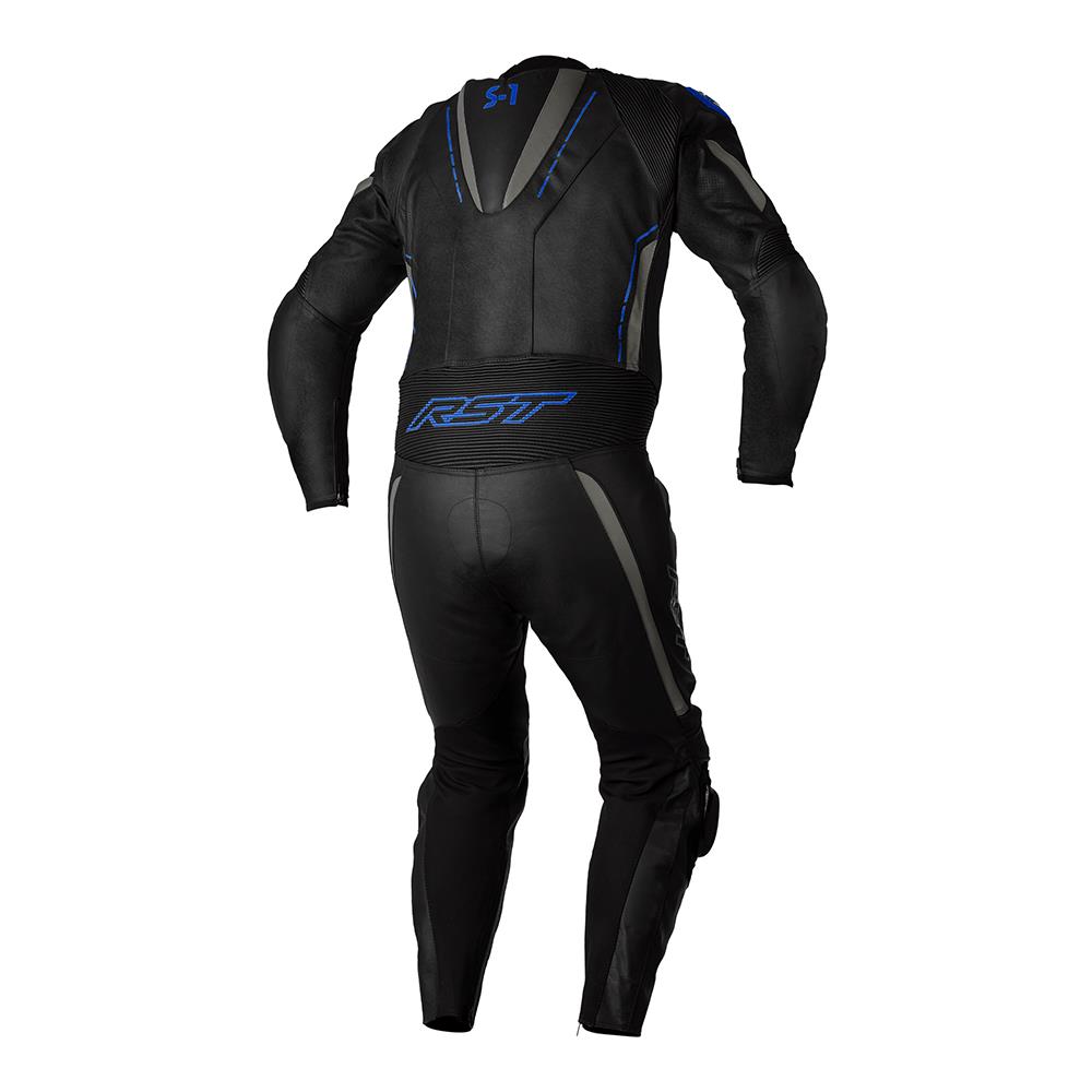 RST S1 CE 1-PC Leather Suit Black/Grey/Neon Blue - Image 2