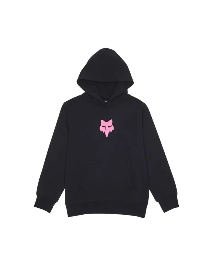 Fox Head Hoodie Girls Black/Pink