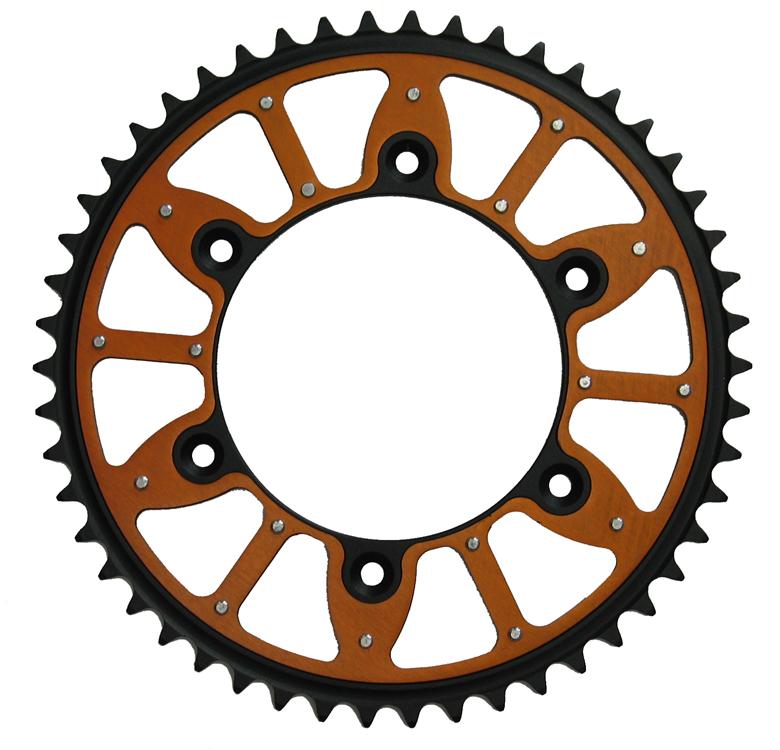 ** REAR SPROCKET KTM STEEL TEETH/ORANGE ALLOY CENTRE - Sale - Image 1
