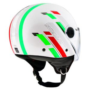 MT Street Open Face Helmet Scope Pearl/Red/Green - Image 3