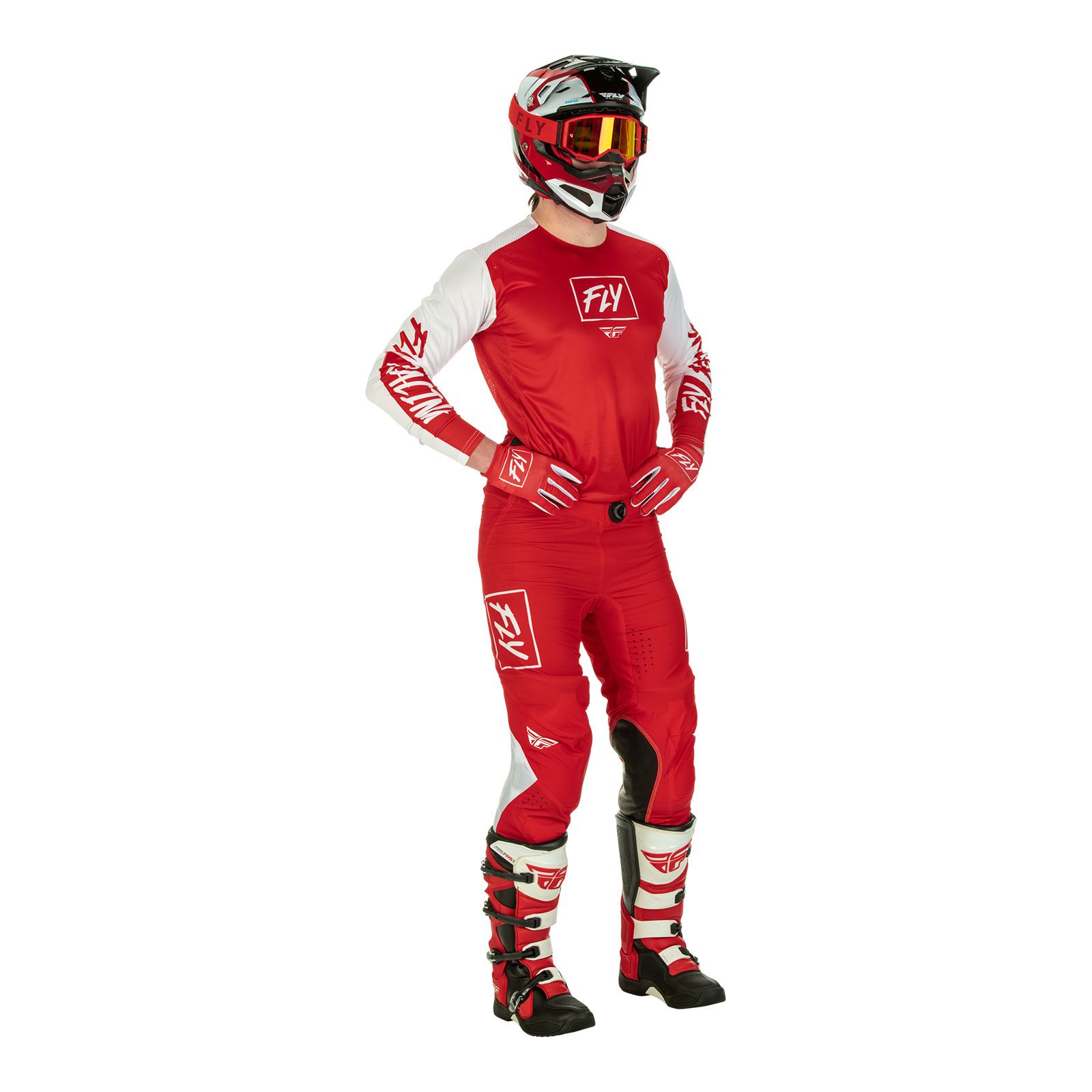 Fly Lite Hydrogen Red/White Motocross Pants - Image 7