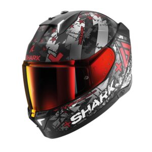 Shark Skwal i3 Hellcat Road Helmet Black/Chrome/Red - Image 1