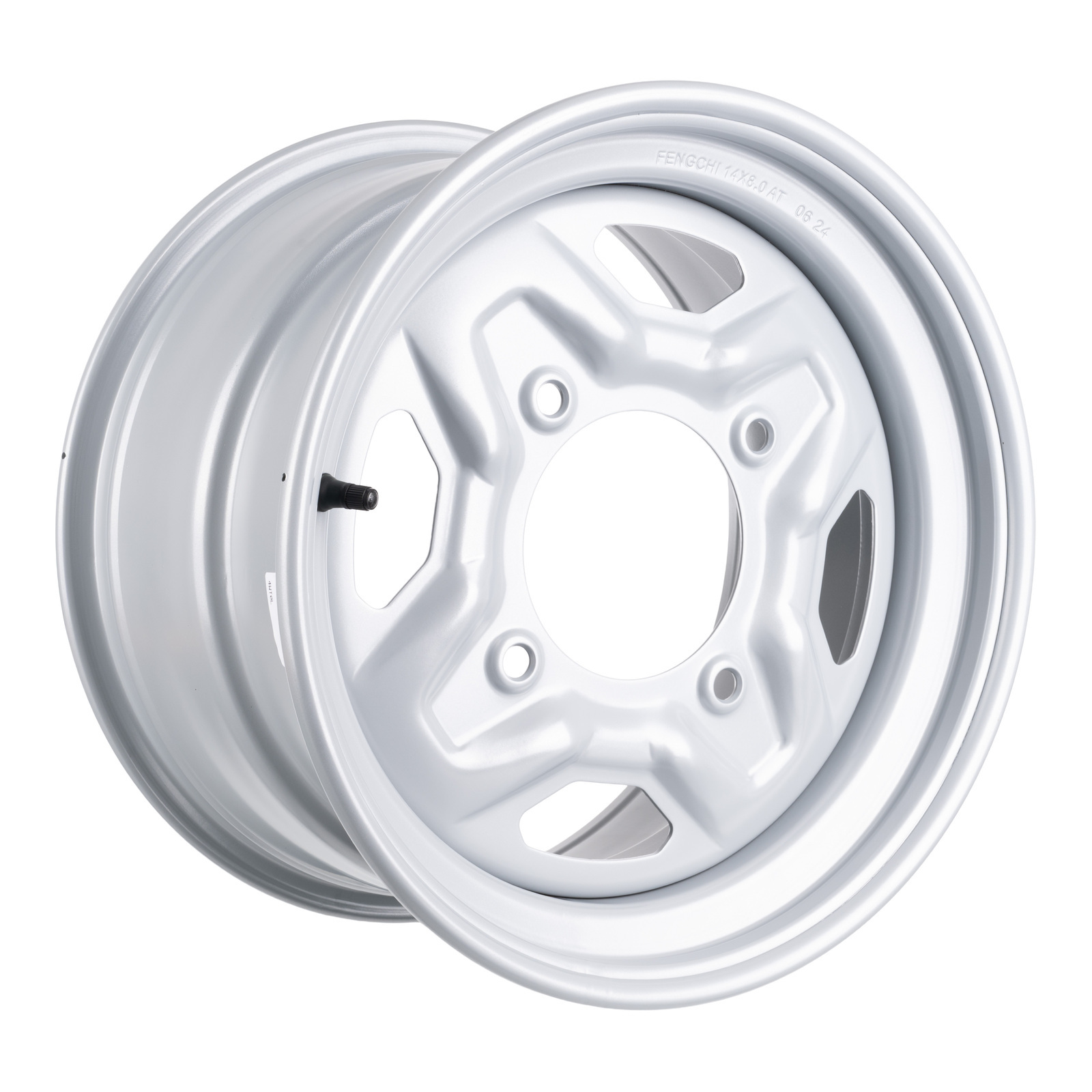 WMP ATV/UTV Steel Rim 14x8 Polaris Rear 4/156 +63.5 - Silver - Image 1