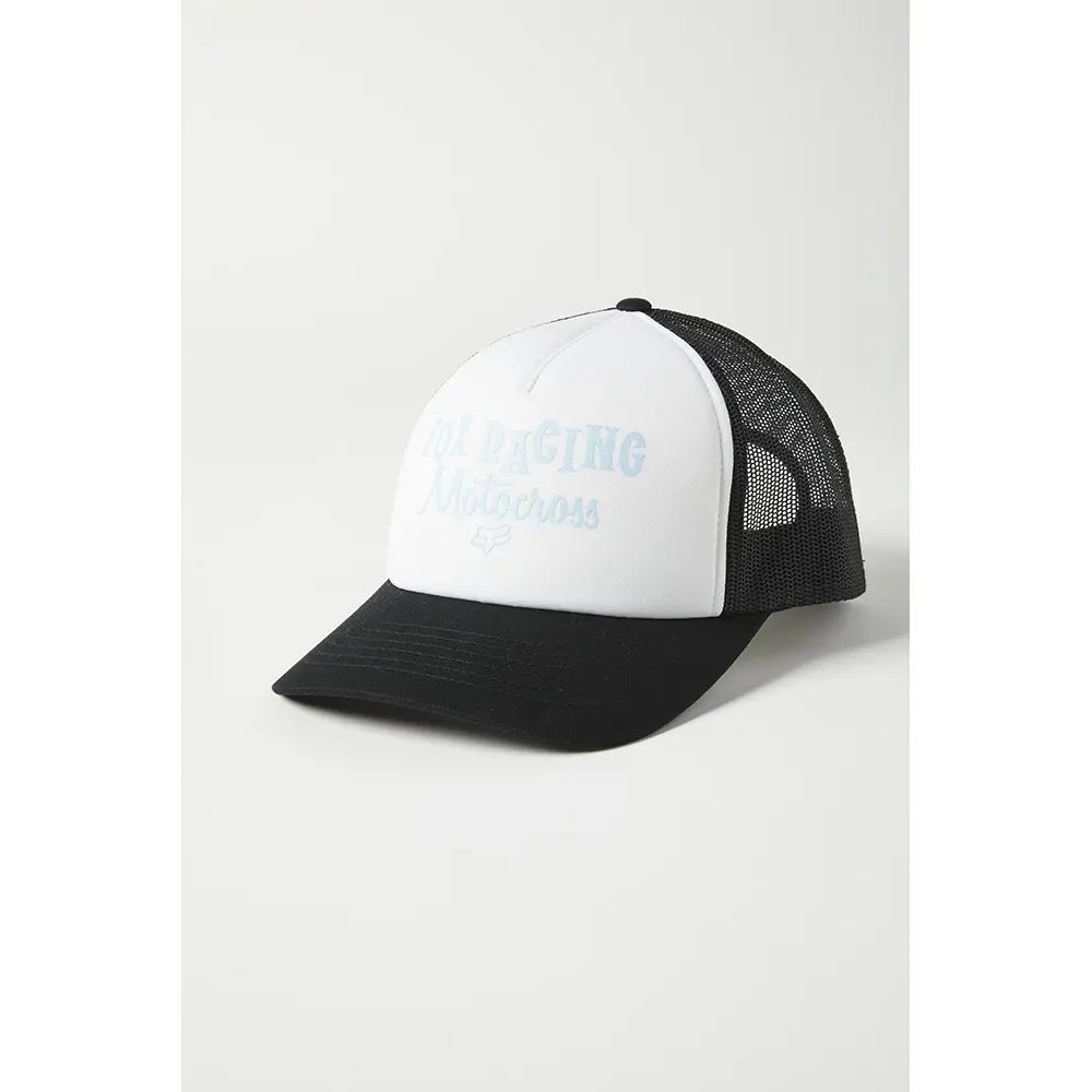 Fox Moto Inn Womens Crystal Blue Trucker Hat