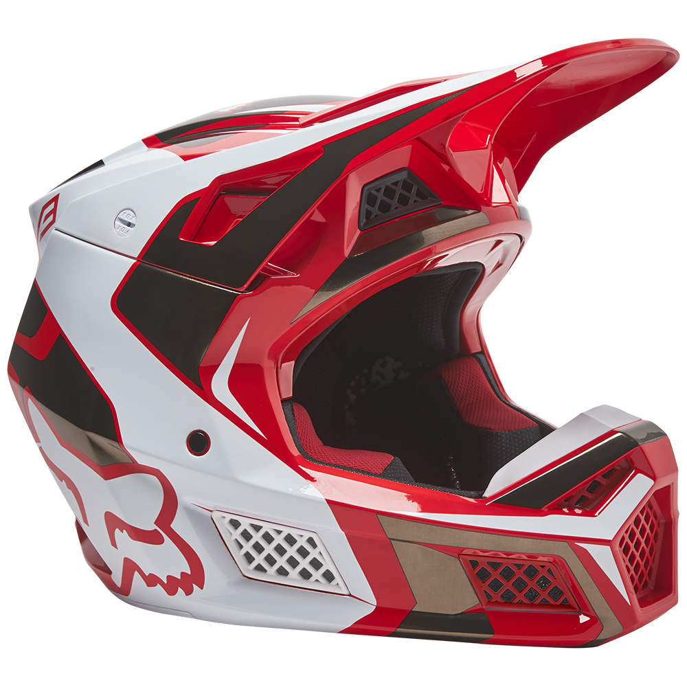 Fox V3 RS Mirer Red Motocross Helmet - Image 1
