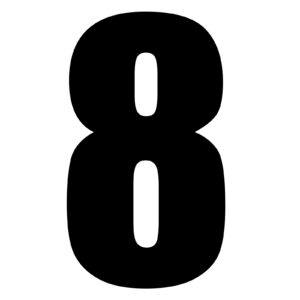 MOTION STD NUMBERS MX2 BLACK "8" 3PCS - Image 1