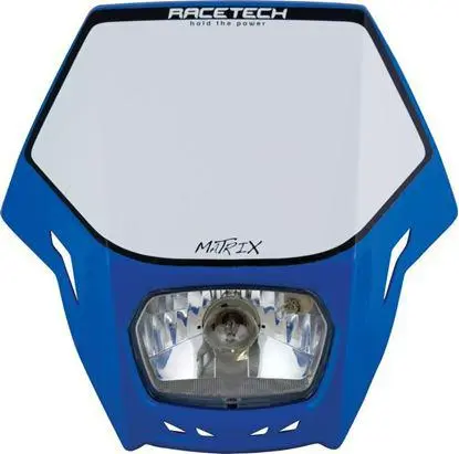 HEADLIGHT RTECH MATRIX TM E9 CERT PARK LIGHT & HALOGEN BA20D 12V 35W BULB & HOLDERS & FORK STRAPS