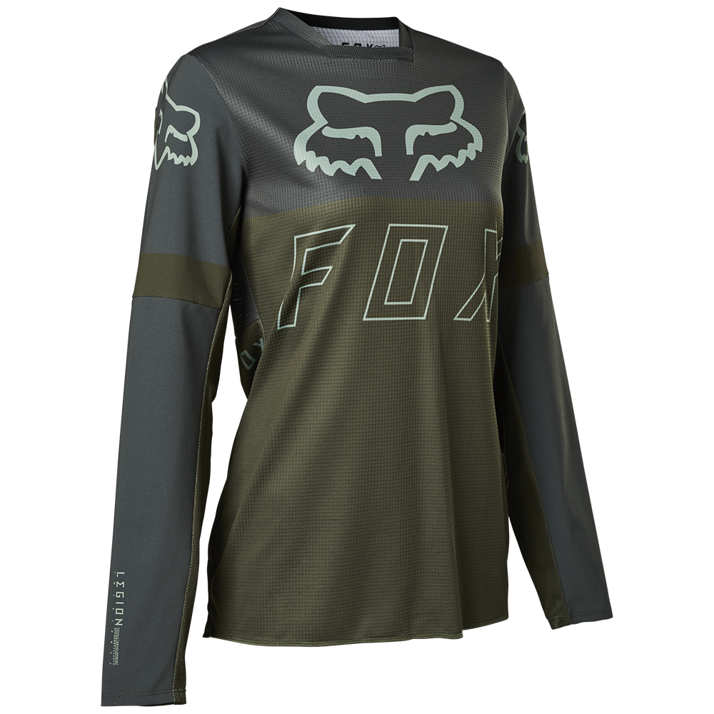 Fox Legion LT Womens Green Motocross Jersey - Image 1