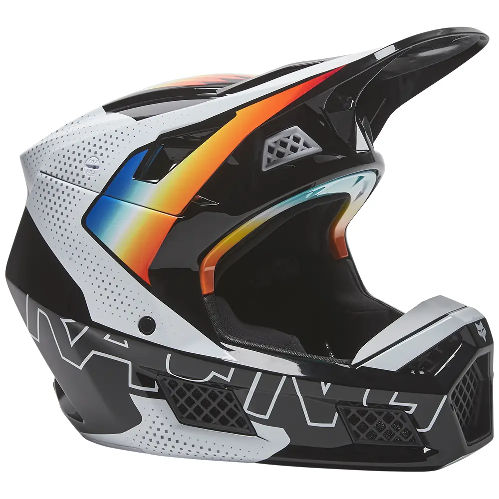 Fox V3 RS RELM Motocross Helmet ECE Black/White